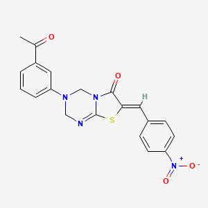 molecular formula C20H16N4O4S B4059340 3-(3-乙酰苯基)-7-(4-硝基亚苄基)-3,4-二氢-2H-[1,3]噻唑并[3,2-a][1,3,5]三嗪-6(7H)-酮 