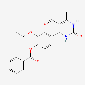molecular formula C22H22N2O5 B4059367 4-(5-acetyl-6-methyl-2-oxo-1,2,3,4-tetrahydro-4-pyrimidinyl)-2-ethoxyphenyl benzoate 