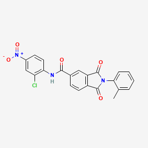 molecular formula C22H14ClN3O5 B4059384 N-(2-氯-4-硝基苯基)-2-(2-甲基苯基)-1,3-二氧代-5-苯并吲哚甲酰胺 