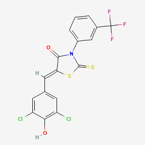 molecular formula C17H8Cl2F3NO2S2 B4059403 5-(3,5-dichloro-4-hydroxybenzylidene)-2-thioxo-3-[3-(trifluoromethyl)phenyl]-1,3-thiazolidin-4-one 
