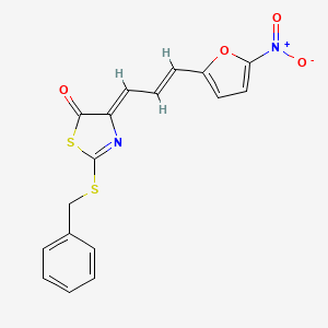 2-(benzylthio)-4-[3-(5-nitro-2-furyl)-2-propen-1-ylidene]-1,3-thiazol-5(4H)-one