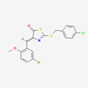 molecular formula C18H13BrClNO2S2 B4059434 4-(5-bromo-2-methoxybenzylidene)-2-[(4-chlorobenzyl)thio]-1,3-thiazol-5(4H)-one 