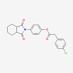 molecular formula C22H20ClNO4 B4059445 4-(1,3-dioxooctahydro-2H-isoindol-2-yl)phenyl (4-chlorophenyl)acetate 