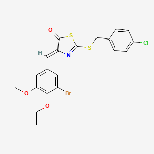 molecular formula C20H17BrClNO3S2 B4059448 4-(3-溴-4-乙氧基-5-甲氧基苄叉亚基)-2-[(4-氯苄基)硫代]-1,3-噻唑-5(4H)-酮 