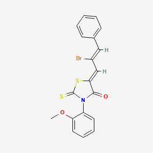 molecular formula C19H14BrNO2S2 B4059454 5-(2-bromo-3-phenyl-2-propen-1-ylidene)-3-(2-methoxyphenyl)-2-thioxo-1,3-thiazolidin-4-one 