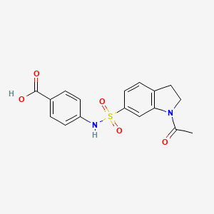 molecular formula C17H16N2O5S B4059471 4-{[(1-乙酰-2,3-二氢-1H-吲哚-6-基)磺酰基]氨基}苯甲酸 