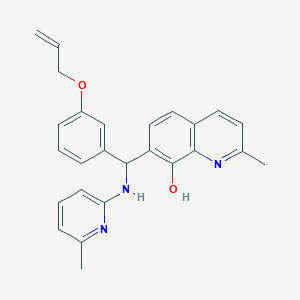 molecular formula C26H25N3O2 B4059478 7-{[3-(烯丙氧基)苯基][(6-甲基-2-吡啶基)氨基]甲基}-2-甲基-8-喹啉醇 