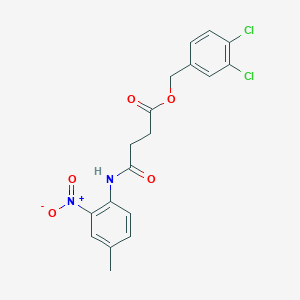 molecular formula C18H16Cl2N2O5 B4059502 3,4-dichlorobenzyl 4-[(4-methyl-2-nitrophenyl)amino]-4-oxobutanoate 