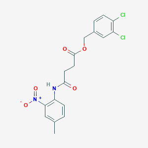 molecular formula C18H16Cl2N2O5 B4059502 3,4-二氯苄基 4-[(4-甲基-2-硝基苯基)氨基]-4-氧代丁酸酯 