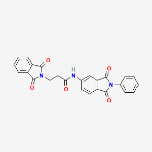 molecular formula C25H17N3O5 B4059511 3-(1,3-dioxo-1,3-dihydro-2H-isoindol-2-yl)-N-(1,3-dioxo-2-phenyl-2,3-dihydro-1H-isoindol-5-yl)propanamide 