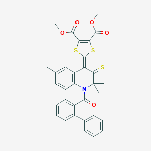 dimethyl 2-[1-(biphenyl-2-ylcarbonyl)-2,2,6-trimethyl-3-thioxo-2,3-dihydroquinolin-4(1H)-ylidene]-1,3-dithiole-4,5-dicarboxylate