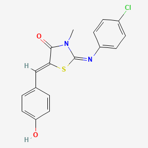 molecular formula C17H13ClN2O2S B4059576 2-[(4-chlorophenyl)imino]-5-(4-hydroxybenzylidene)-3-methyl-1,3-thiazolidin-4-one 
