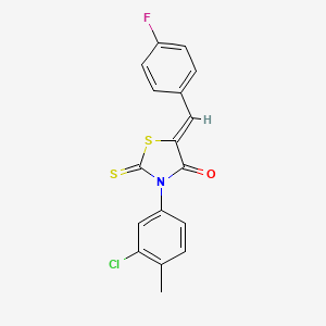 molecular formula C17H11ClFNOS2 B4059577 3-(3-chloro-4-methylphenyl)-5-(4-fluorobenzylidene)-2-thioxo-1,3-thiazolidin-4-one 