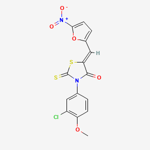 molecular formula C15H9ClN2O5S2 B4059584 3-(3-chloro-4-methoxyphenyl)-5-[(5-nitro-2-furyl)methylene]-2-thioxo-1,3-thiazolidin-4-one 
