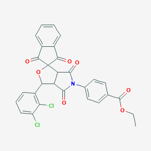molecular formula C29H19Cl2NO7 B405961 ethyl 4-[3-(2,3-dichlorophenyl)-1',3',4,6-tetraoxo-1',3',3a,4,6,6a-hexahydrospiro[furo[3,4-c]pyrrole-1,2'-inden]-5(3H)-yl]benzoate 