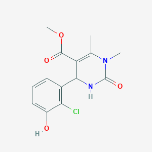 molecular formula C14H15ClN2O4 B4059610 methyl 4-(2-chloro-3-hydroxyphenyl)-1,6-dimethyl-2-oxo-1,2,3,4-tetrahydro-5-pyrimidinecarboxylate 