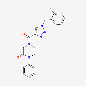 molecular formula C21H21N5O2 B4059620 4-{[1-(2-methylbenzyl)-1H-1,2,3-triazol-4-yl]carbonyl}-1-phenyl-2-piperazinone 