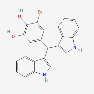 molecular formula C23H17BrN2O2 B4059621 3-bromo-5-(di-1H-indol-3-ylmethyl)-1,2-benzenediol 