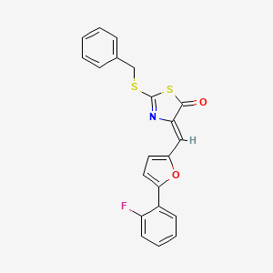 molecular formula C21H14FNO2S2 B4059635 2-(benzylthio)-4-{[5-(2-fluorophenyl)-2-furyl]methylene}-1,3-thiazol-5(4H)-one 