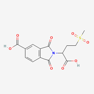 molecular formula C14H13NO8S B4059646 2-[1-carboxy-3-(methylsulfonyl)propyl]-1,3-dioxo-5-isoindolinecarboxylic acid 