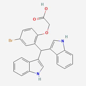 molecular formula C25H19BrN2O3 B4059678 [4-溴-2-(二-1H-吲哚-3-基甲基)苯氧基]乙酸 