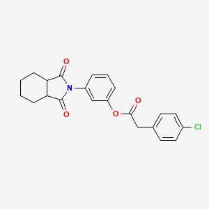 molecular formula C22H20ClNO4 B4059684 3-(1,3-二氧代八氢-2H-异吲哚-2-基)苯基(4-氯苯基)乙酸酯 