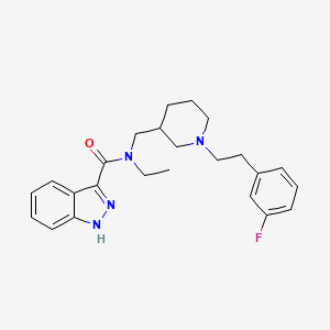 molecular formula C24H29FN4O B4059692 N-ethyl-N-({1-[2-(3-fluorophenyl)ethyl]-3-piperidinyl}methyl)-1H-indazole-3-carboxamide 