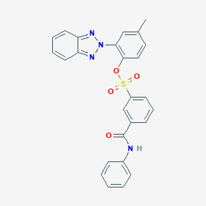 molecular formula C26H20N4O4S B405970 2-(2H-1,2,3-benzotriazol-2-yl)-4-methylphenyl 3-[(phenylamino)carbonyl]benzenesulfonate 