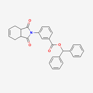 molecular formula C28H23NO4 B4059711 diphenylmethyl 3-(1,3-dioxo-1,3,3a,4,7,7a-hexahydro-2H-isoindol-2-yl)benzoate 