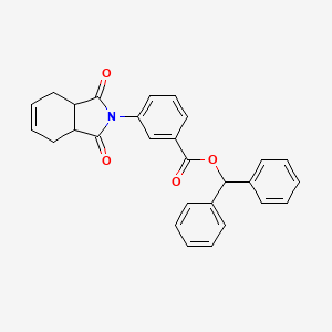 molecular formula C28H23NO4 B4059711 二苯甲基 3-(1,3-二氧代-1,3,3a,4,7,7a-六氢-2H-异吲哚-2-基)苯甲酸酯 