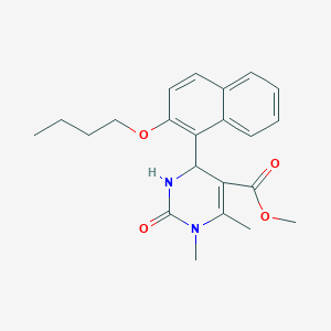 molecular formula C22H26N2O4 B4059722 methyl 4-(2-butoxy-1-naphthyl)-1,6-dimethyl-2-oxo-1,2,3,4-tetrahydro-5-pyrimidinecarboxylate 