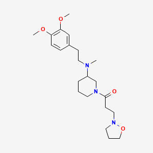 molecular formula C22H35N3O4 B4059741 N-[2-(3,4-二甲氧基苯基)乙基]-1-[3-(2-异恶唑烷基)丙酰基]-N-甲基-3-哌啶胺 