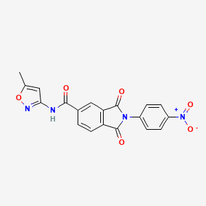 molecular formula C19H12N4O6 B4059747 N-(5-甲基-3-异恶唑基)-2-(4-硝基苯基)-1,3-二氧代-5-苯并吲哚甲酰胺 