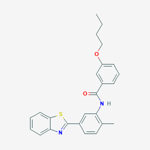 molecular formula C25H24N2O2S B405975 N-[5-(1,3-benzothiazol-2-yl)-2-methylphenyl]-3-butoxybenzamide 