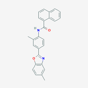 molecular formula C26H20N2O2 B405977 N-[2-methyl-4-(5-methyl-1,3-benzoxazol-2-yl)phenyl]-1-naphthamide 