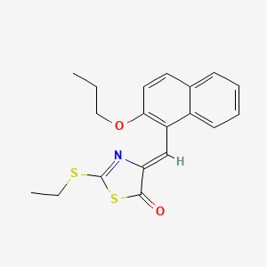 molecular formula C19H19NO2S2 B4059782 2-(ethylthio)-4-[(2-propoxy-1-naphthyl)methylene]-1,3-thiazol-5(4H)-one 