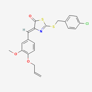 molecular formula C21H18ClNO3S2 B4059785 4-[4-(allyloxy)-3-methoxybenzylidene]-2-[(4-chlorobenzyl)thio]-1,3-thiazol-5(4H)-one 