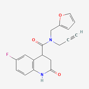 molecular formula C18H15FN2O3 B4059794 6-fluoro-N-(2-furylmethyl)-2-oxo-N-prop-2-yn-1-yl-1,2,3,4-tetrahydroquinoline-4-carboxamide 