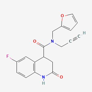 molecular formula C18H15FN2O3 B4059794 6-氟-N-(2-呋喃甲基)-2-氧代-N-丙-2-炔-1-基-1,2,3,4-四氢喹啉-4-甲酰胺 