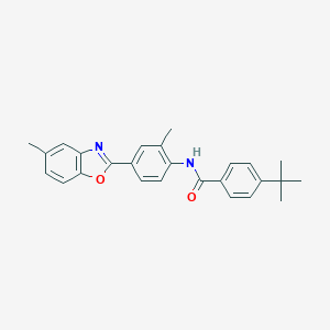 molecular formula C26H26N2O2 B405980 4-tert-butyl-N-[2-methyl-4-(5-methyl-1,3-benzoxazol-2-yl)phenyl]benzamide 
