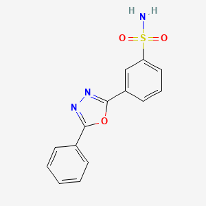 molecular formula C14H11N3O3S B4059808 3-(5-phenyl-1,3,4-oxadiazol-2-yl)benzenesulfonamide 