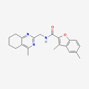 molecular formula C21H23N3O2 B4059817 3,5-dimethyl-N-[(4-methyl-5,6,7,8-tetrahydro-2-quinazolinyl)methyl]-1-benzofuran-2-carboxamide 