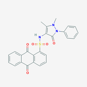 molecular formula C25H19N3O5S B405983 N-(1,5-dimethyl-3-oxo-2-phenyl-2,3-dihydro-1H-pyrazol-4-yl)-9,10-dioxo-9,10-dihydro-1-anthracenesulfonamide 