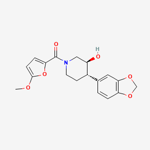 (3S*,4S*)-4-(1,3-benzodioxol-5-yl)-1-(5-methoxy-2-furoyl)piperidin-3-ol