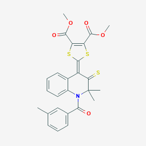 Dimethyl 2-[2,2-dimethyl-1-(3-methylbenzoyl)-3-sulfanylidenequinolin-4-ylidene]-1,3-dithiole-4,5-dicarboxylate