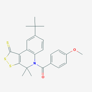 molecular formula C24H25NO2S3 B405985 8-tert-butyl-5-(4-methoxybenzoyl)-4,4-dimethyl-4,5-dihydro-1H-[1,2]dithiolo[3,4-c]quinoline-1-thione CAS No. 328068-91-3