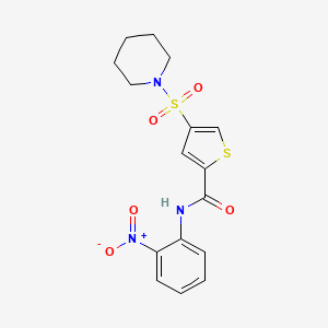 N-(2-nitrophenyl)-4-(1-piperidinylsulfonyl)-2-thiophenecarboxamide