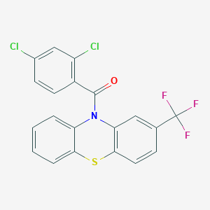 molecular formula C20H10Cl2F3NOS B405988 10-(2,4-Dichlorobenzoyl)-2-(trifluoromethyl)-10H-phenothiazine CAS No. 331973-37-6