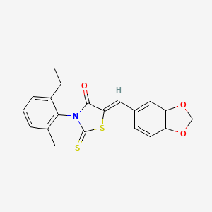 molecular formula C20H17NO3S2 B4059883 5-(1,3-benzodioxol-5-ylmethylene)-3-(2-ethyl-6-methylphenyl)-2-thioxo-1,3-thiazolidin-4-one 