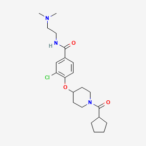 molecular formula C22H32ClN3O3 B4059888 3-chloro-4-{[1-(cyclopentylcarbonyl)-4-piperidinyl]oxy}-N-[2-(dimethylamino)ethyl]benzamide 